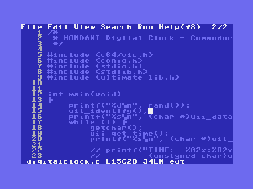 File editor with C code