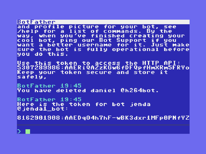 Telegram client on C64